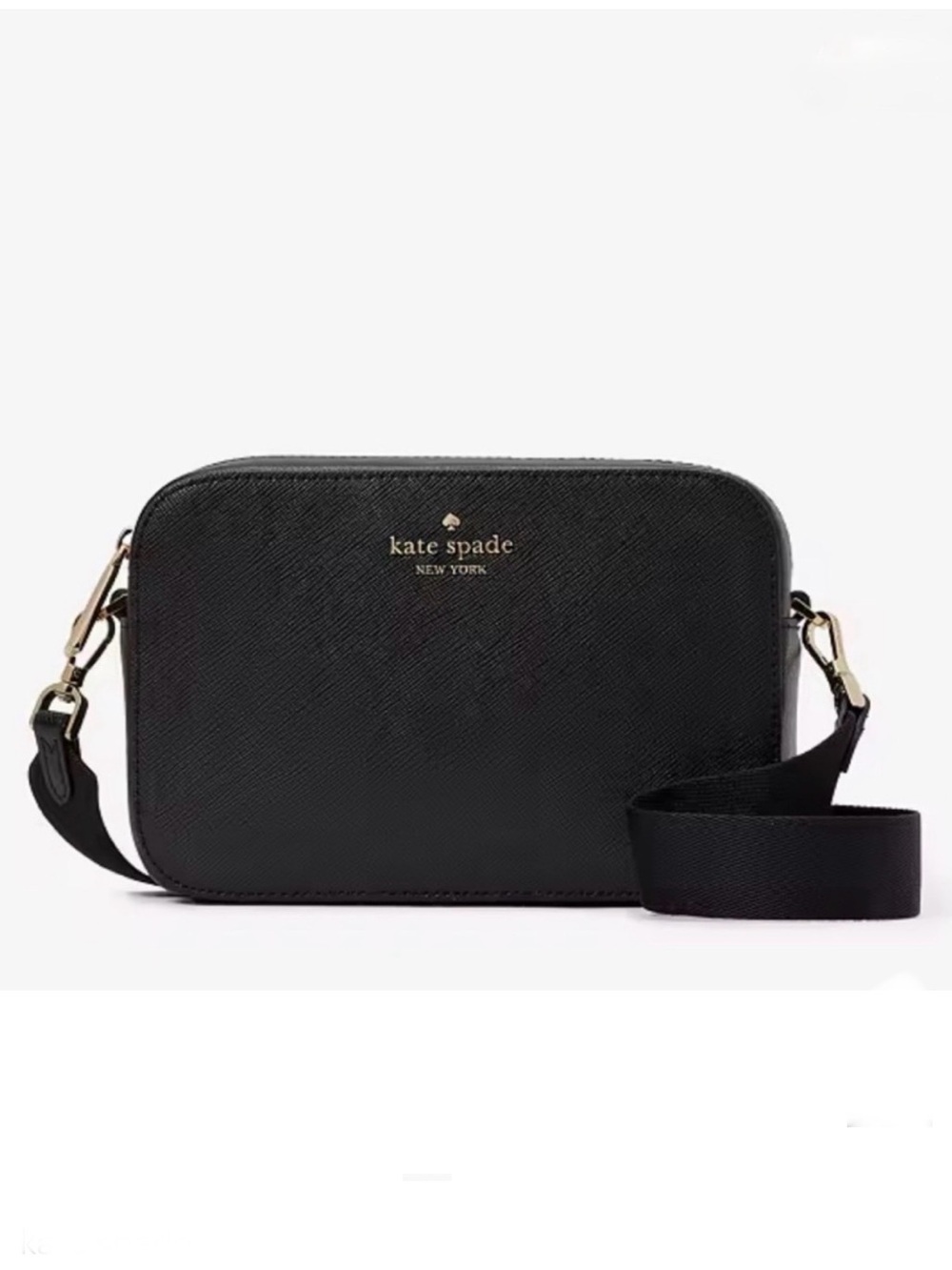 NWOT Kate Spade Black Saffiano Crossbody Bag with Gold Hardware